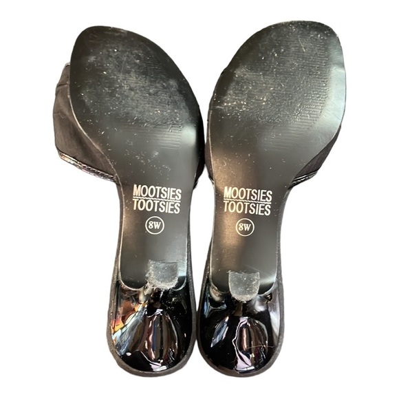 Mootsies Tootsies Black Fabric Slide Sandals 8W - Picture 9 of 9